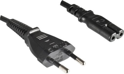 Image du produit Dinic Câble d'alimentation prise européenne type C sur C7, 0,75mm², VDE, noir, longueur 0,50m (0.50 m)