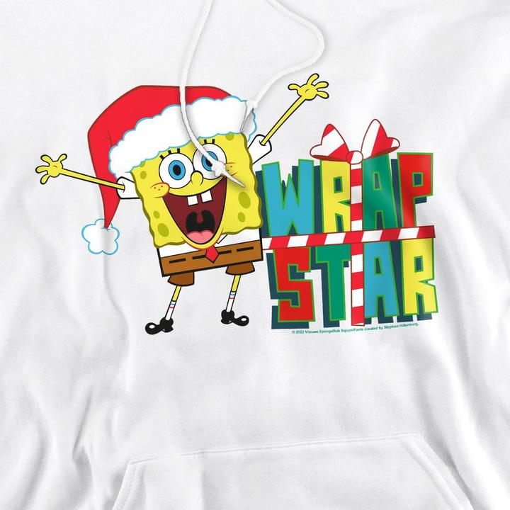 Immagine prodotto Spongebob Squarepants Wrap Star At Christmas Felpa con Cappuccio Uomo (XXL)