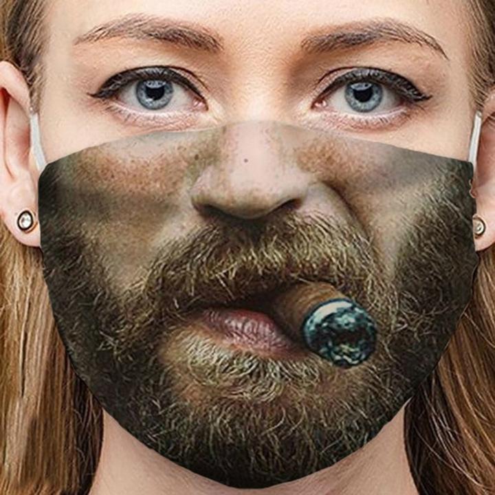 Produktbild Ueli Express Lustige Stoffmaske Gesichtsmaske mit Aufdruck Zigarre