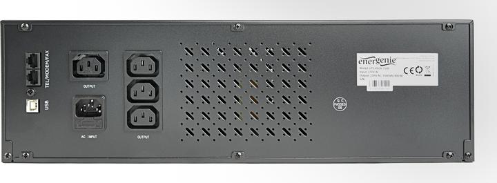 Actual product image Gembird Ups rack 19" 3.4u 1500va 4xiec 230v out iec14 in rj11 usb lcd - (Offline) UPS (1500 VA, 900 W, Standby UPS)