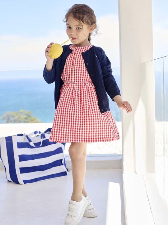 Actual product image Vertbaudet Mädchen Volantkleid aus Seersucker (140)