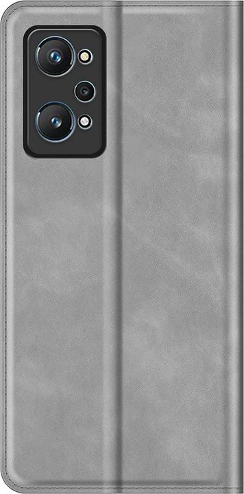 Actual product image Cazy Book Case Compatible with Realme GT Neo 3T - Cover Foldable Magnetic Synthetic Leather - Grey (Realme GT Neo 3T)