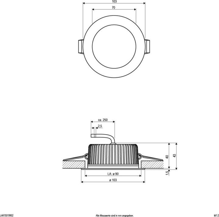 Image du produit EVN L4415019902 LED encastrable au plafond - ronde (850 lm)