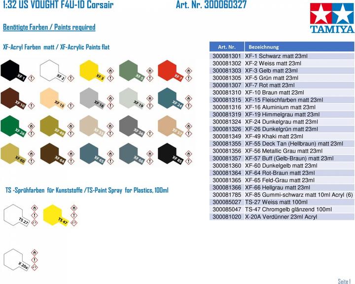 Image du produit Tamiya 1/32 Vought F4U-1D Corsair
