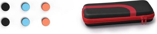 Produktbild Urage 8in1 Set (Tasche, Schutzglas, Control Aufsätze) für N. Switch, Schwarz/Rot (Switch)