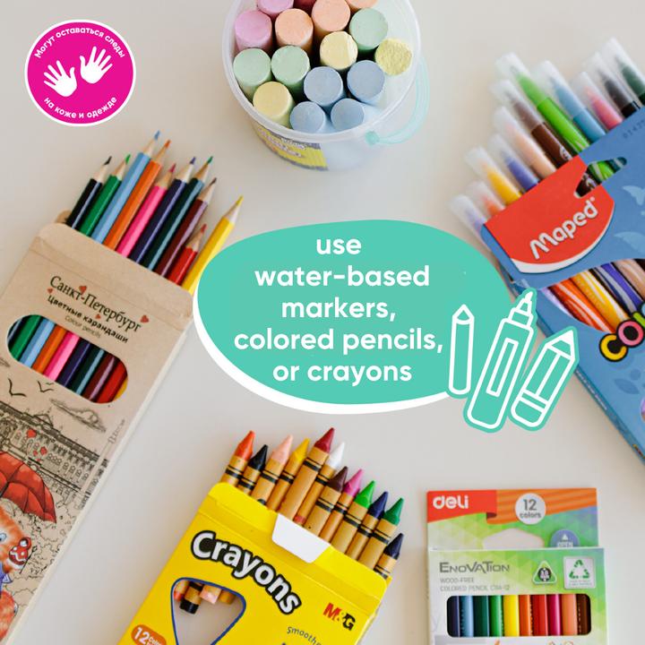 Actual product image Funny Mat Set of reusable colouring pages pets and wild animals, set of 2 (23 x 48 cm)