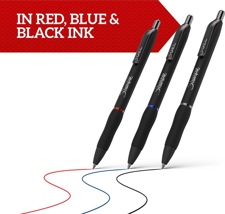 Produktbild Sharpie Gelschreiber 0.7 mm, 3 Stück (Blau, Rot, Schwarz, 3 x)