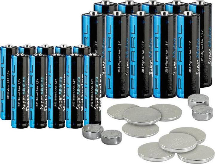 Pearl Batterie-Set 32-teilig mit Alkaline- und Lithium-Zellen (32 Stk., AA, 2.80 mAh)
