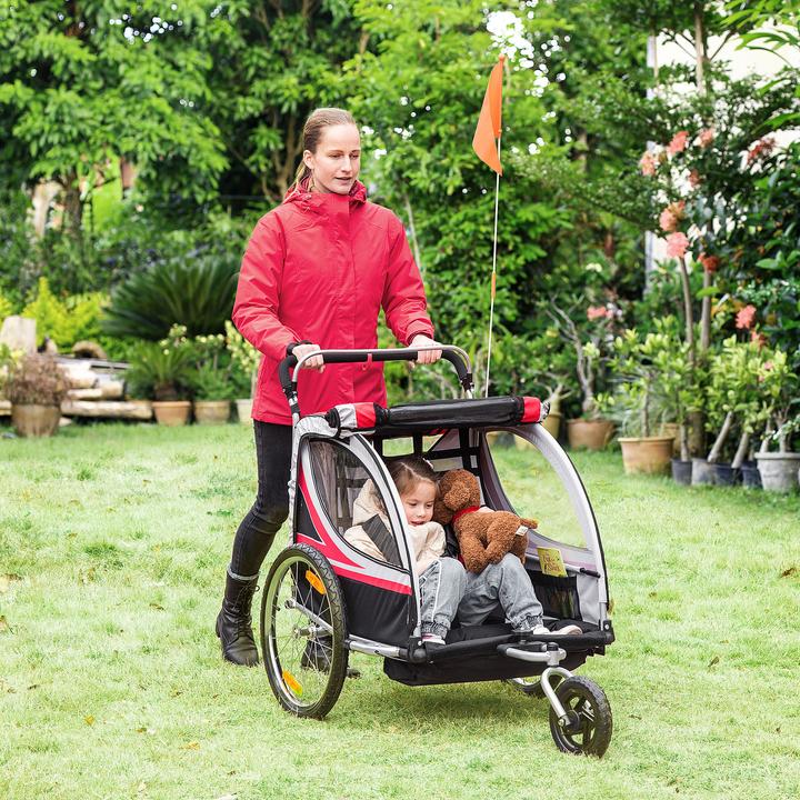 Produktbild Homcom Kinderfahrradanhänger mit Aufbewahrungstasche
