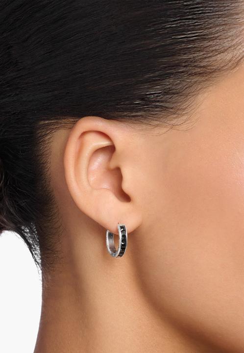 Produktbild Thomas Sabo Creolen schwarze Steine pavé silber (925er Silber)