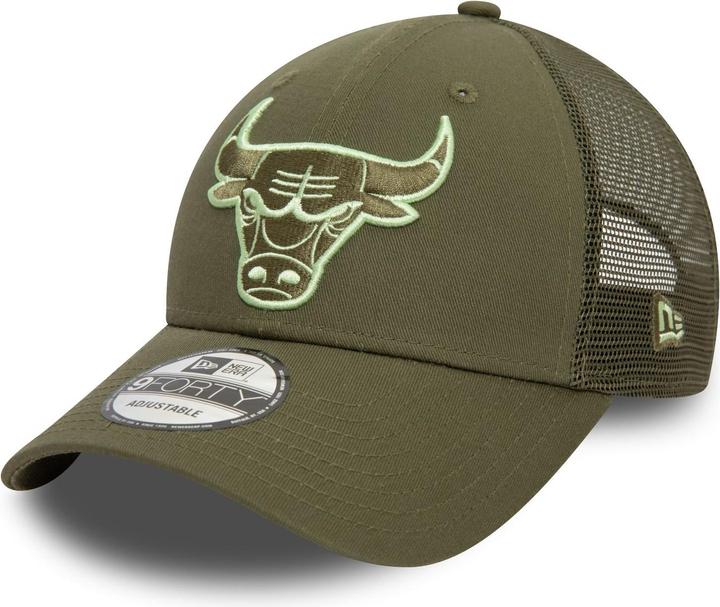 New Era 9Forty Mesh Trucker Cap - NBA Chicago Bulls oliv (One Size)