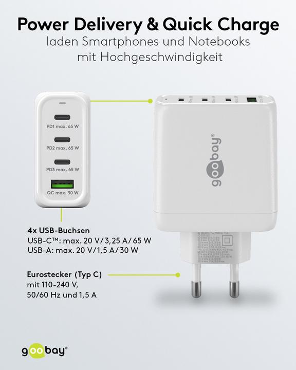 Produktbild Goobay Multiport-Schnellladegerät (68 W)