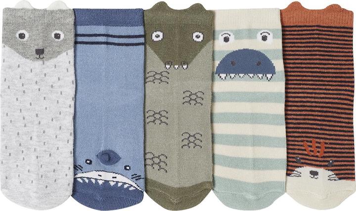 Actual product image Vertbaudet 5-pack of boys' socks with animals (5-pack, 35, 38)