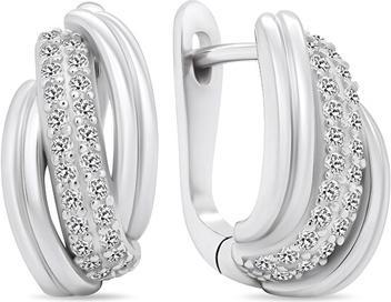 Brilio Silver - Elegant silver earrings with zircons EA551W