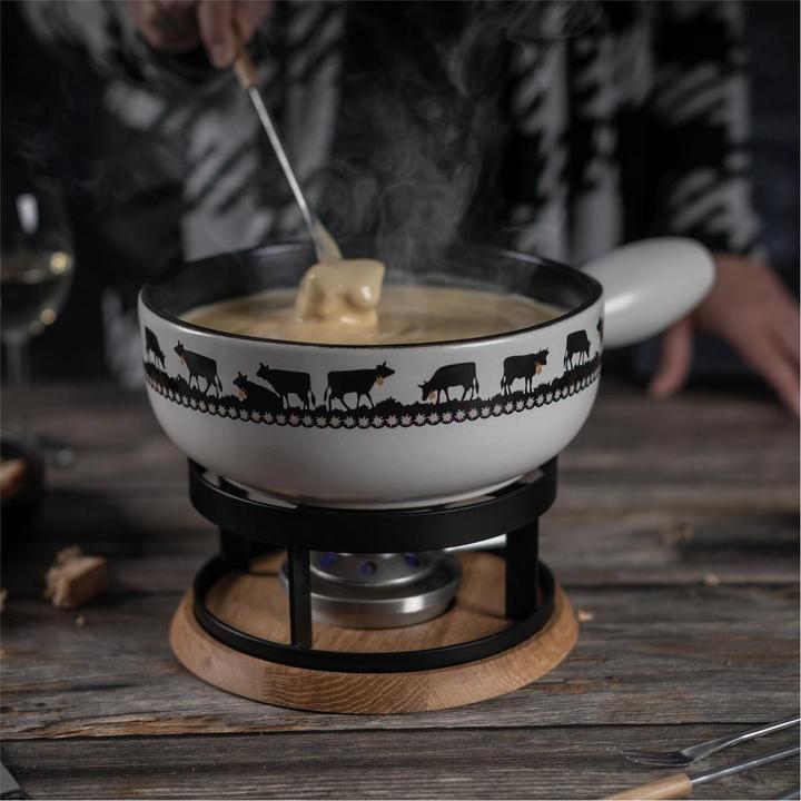 Actual product image Kuhn Rikon Cheese fondue set Induction Golden Bel and oak Ø 23 cm (Cheese fondue)
