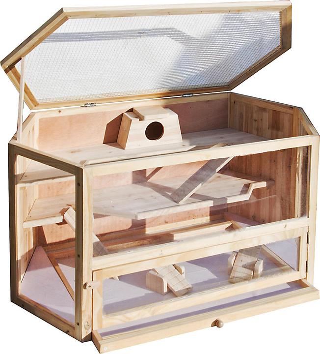Wiltec XXL rodent cage 1150x600x580mm wooden small animal house hamster cage mouse cage