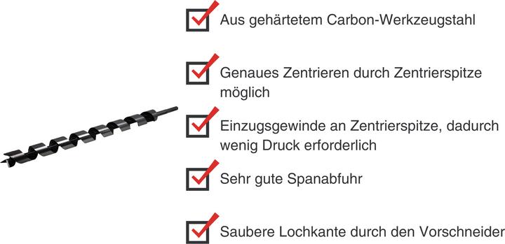 Produktbild Paulimot Schlangenbohrer Ø 34 mm, Länge 460 mm, Form Lewis (34 Millimeter)