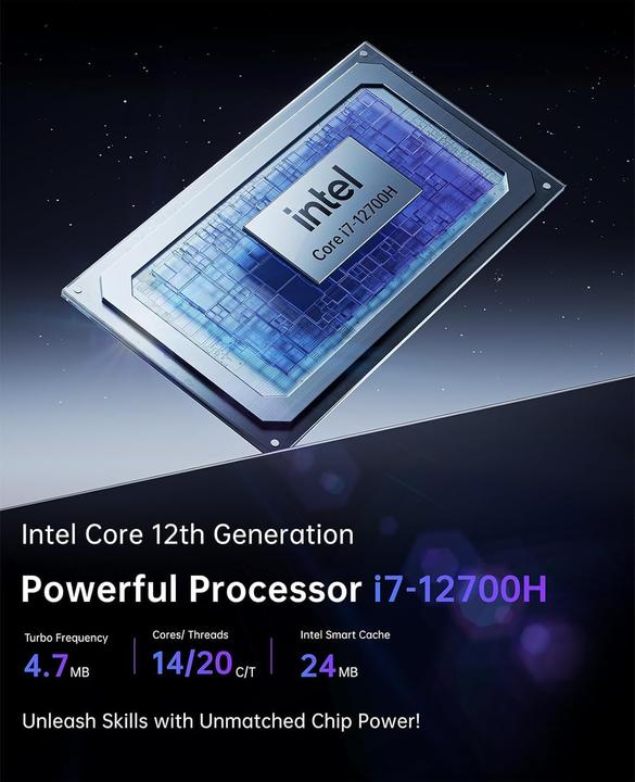 Produktbild AceMagic Mini Gaming PC M2A Starship mit Intel i7 und RTX3060 (Intel Core i7-12700H, 32 GB, 1000 GB)