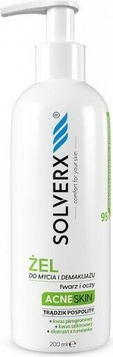Solverx Akne Hautreinigungs- und Make-up-Entfernungsgel für Gesicht (Make-Up Entferner, 200 ml)