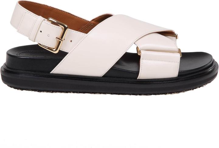 Actual product image Marni fussbett sandal in white leather (36)
