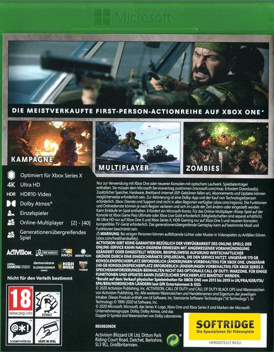 Immagine prodotto Activision Call of Duty: Black Ops Cold War (Xbox Series X, Xbox One X, DE)