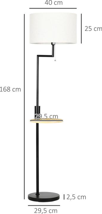 Image du produit Homcom Lampadaire avec un long câble d'alimentation (E27)