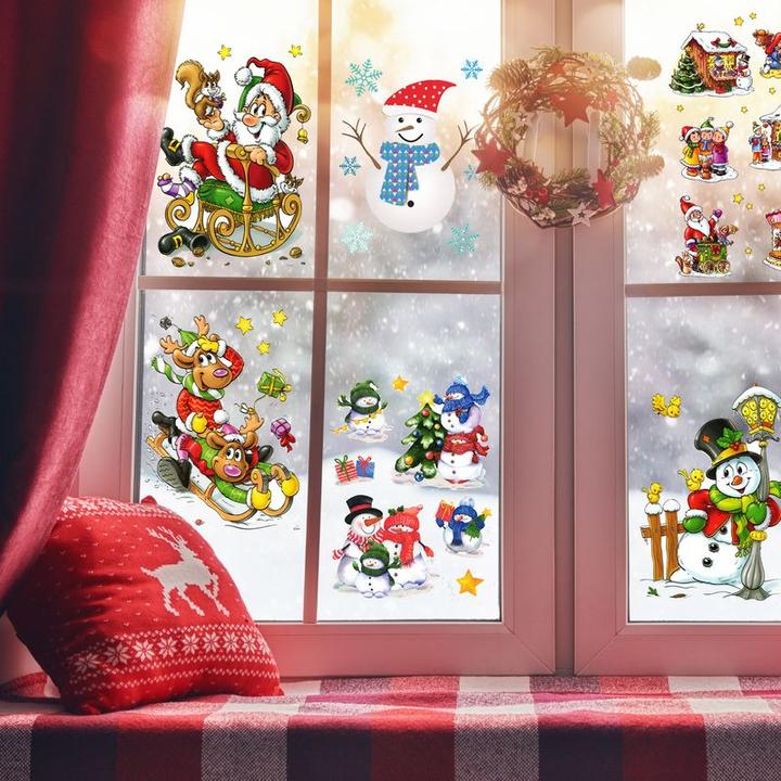 Immagine prodotto Hermex Set di 9 immagini per finestre Motivi natalizi adesivi per finestre