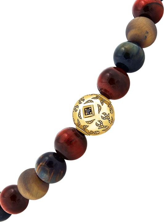 Immagine prodotto Thomas Sabo Bracciale con perle occhio di tigre placcato oro (19 cm, Argento 925, Doratura in oro giallo 750)