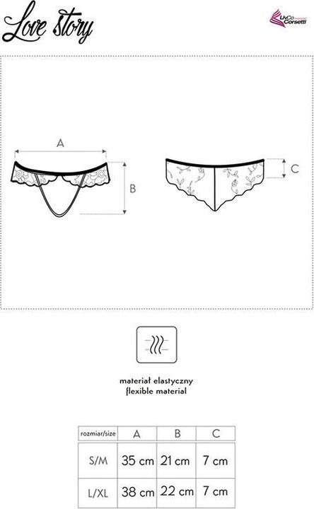 Actual product image LivCo Corsetti Fashion Love Story Lc 90679 Panty With Crotchless Without Black (M)