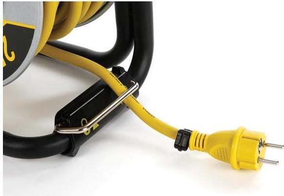 Actual product image Velleman FATMAX PROFESSIONAL NEOPRENE CABLE REEL WITH ANTI-TWIST SYSTEM - 40 m - 3G2.5 - 4 SOCKETS (40 m, 3.50 mm²)
