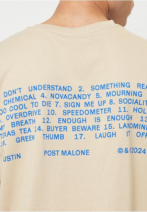 Actual product image Mister Tee MisterTee Post Malone Tracklist Oversize Tee - 201117 (L)