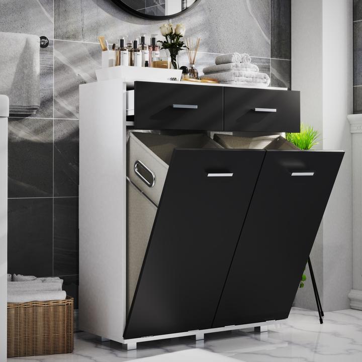 Immagine prodotto VCM Armadio da lavanderia Cassettone da lavanderia Zalo L (79 x 35 x 97 cm)