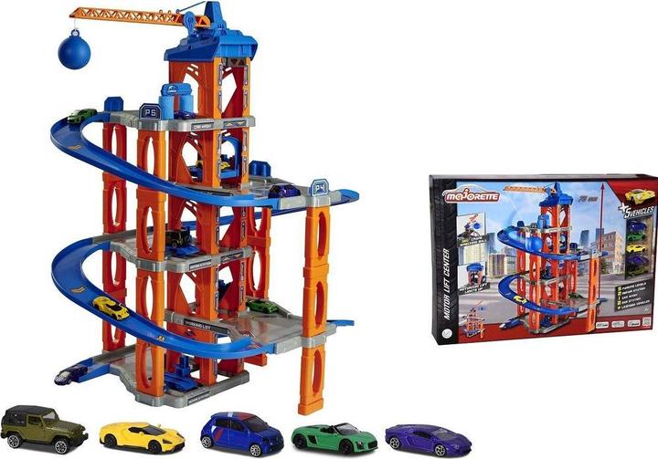 Image du produit Majorette garage avec ascenseur et 5 voitures