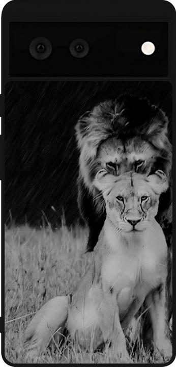 Actual product image PhoneLook Cover silicone black Angry lions (Google Pixel 6)