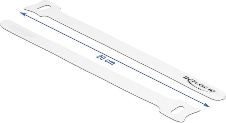 Immagine prodotto Delock Fascetta in velcro L 200 x L 12 mm bianca 10 pz. (Fascette in velcro, 200 mm, 10 pz.)