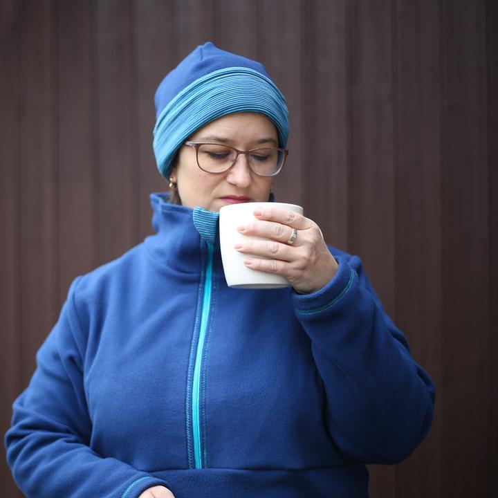 Actual product image Stoffrestposten Premium Fleece - Dark Blue - Minimum selling quantity: 1 Meter
