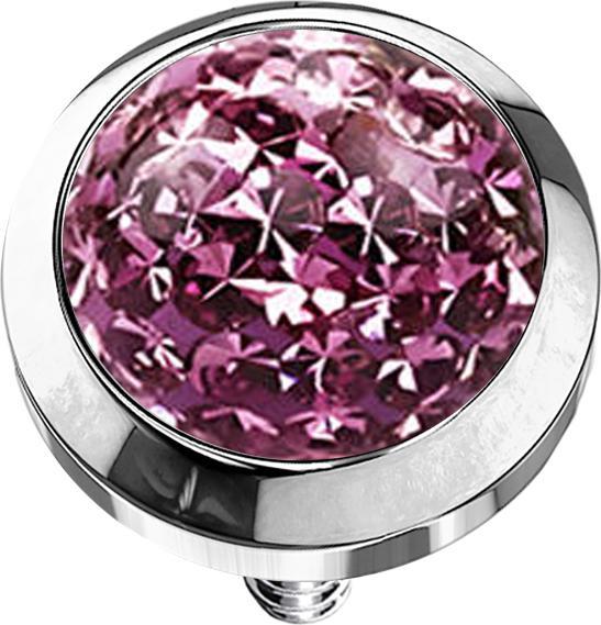 Star Piercing Dermal Anchor Kristall Kuppel hellviolett Epoxy Schutzschicht (ohne Messing, Chirurgenstahl 316L)