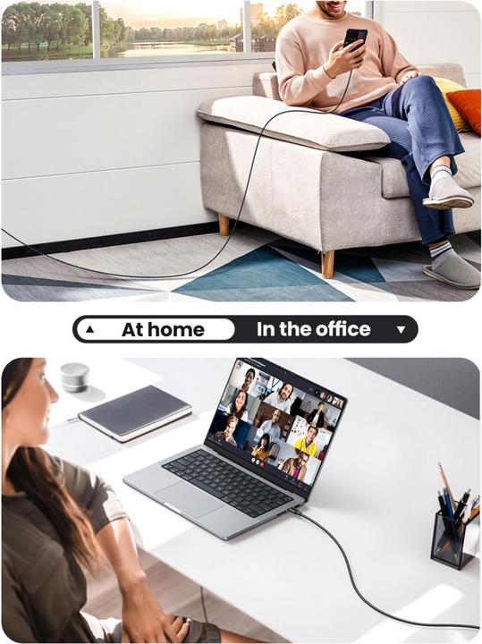 Produktbild Ugreen USB-C Power Delivery QC 3.0 20V 3A 60W (1 m, USB 2.0)