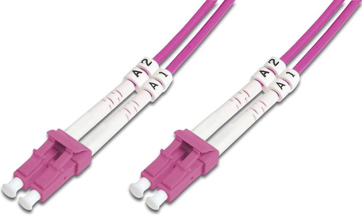 Actual product image Digitus fiber optic patch cable LC to LC multimode OM4 - 50/125 m duplex color RAL4003, length 5m (5 m)