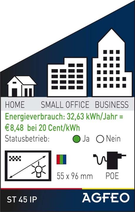 Produktbild Agfeo ST 45 IP schwarz Anschluss über LAN an ein AS System mit FW grösser gleich 9.2 und ES Syste...