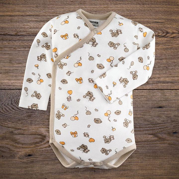 Produktbild Jacky Baby Wickelbody Langarm 2er Pack - Lovely Bear Offwhite Baby-Bodys & Wickelbodys (62, 68)