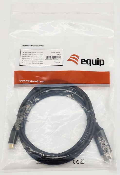 Produktbild equip HDMI – USB Typ-C (2 m, USB Typ C, HDMI)
