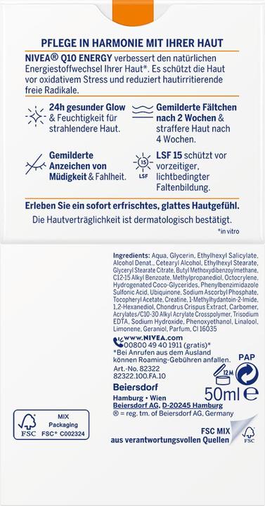 Actual product image NIVEA Q Plus C, Anti -Wreck Cream, SPF 15, 50 ml (50 ml)