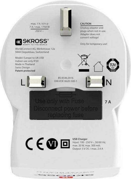 Actual product image Skross Travel adapter