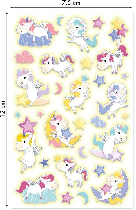 Actual product image Clairefontaine Phospho unicorn motif sticker