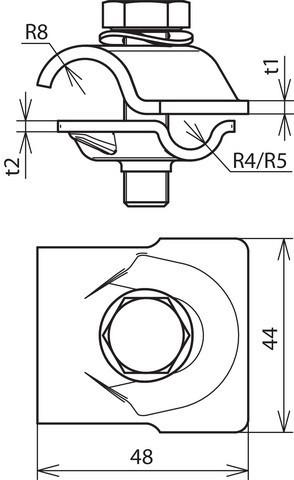 Actual product image Dehn MV clamp NIRO f. Rd 8-10/16mm w. 392059