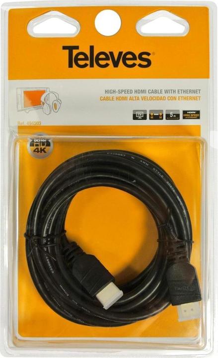 Produktbild Televes Preisner HDK500 Kabel HDMI – HDMI Kabel (5 m, HDMI, HDMI) schwarz (5 m, HDMI)