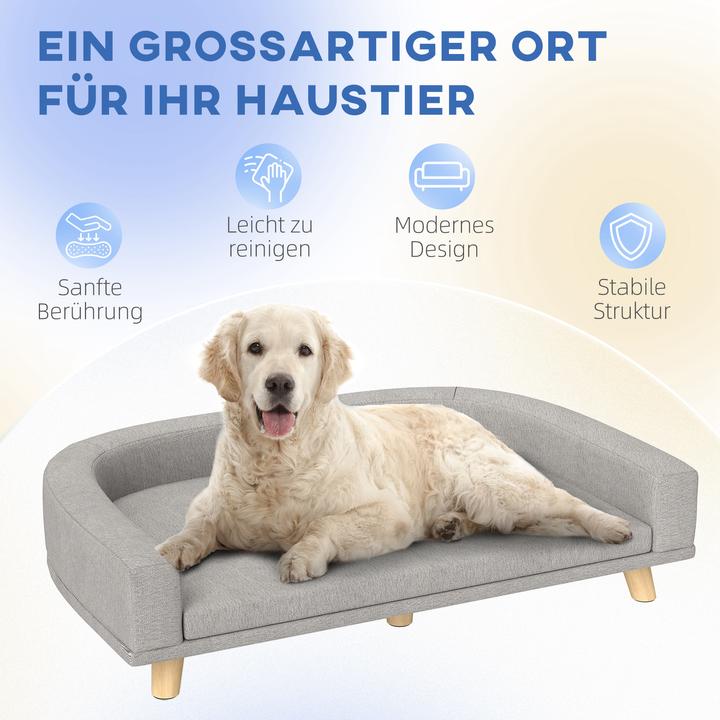 Produktbild PawHut Hundebett Polyester, MDF Grau (Hund)