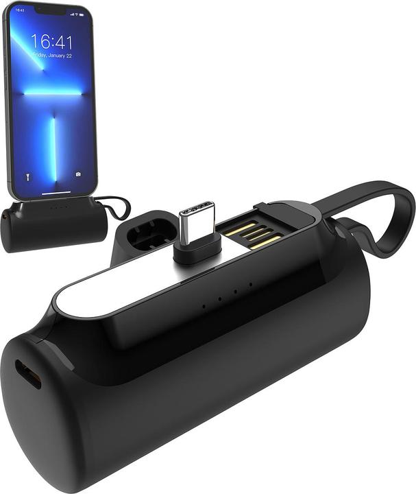 Produktbild Revolt Mini-Powerbank mit USB-C-Stecker & USB-C-Buchse, 4.500 mAh, PD 20 Watt (4500 mAh, 20 W)