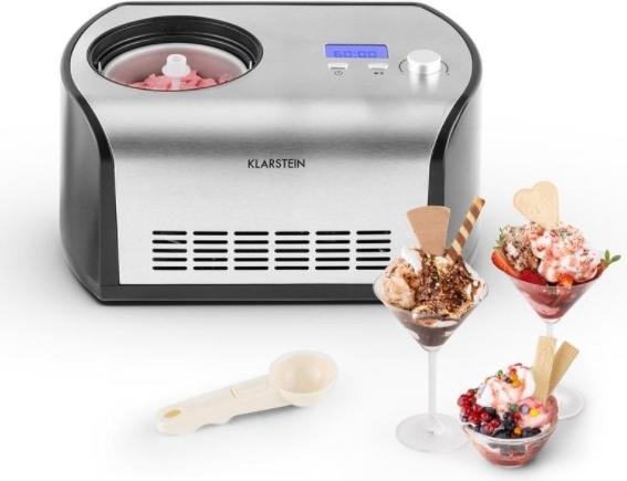 Actual product image Klarstein Snowberry and Choc Ice Cream Maker 1.2l Keep-Cool Function Stainless SteelLook
